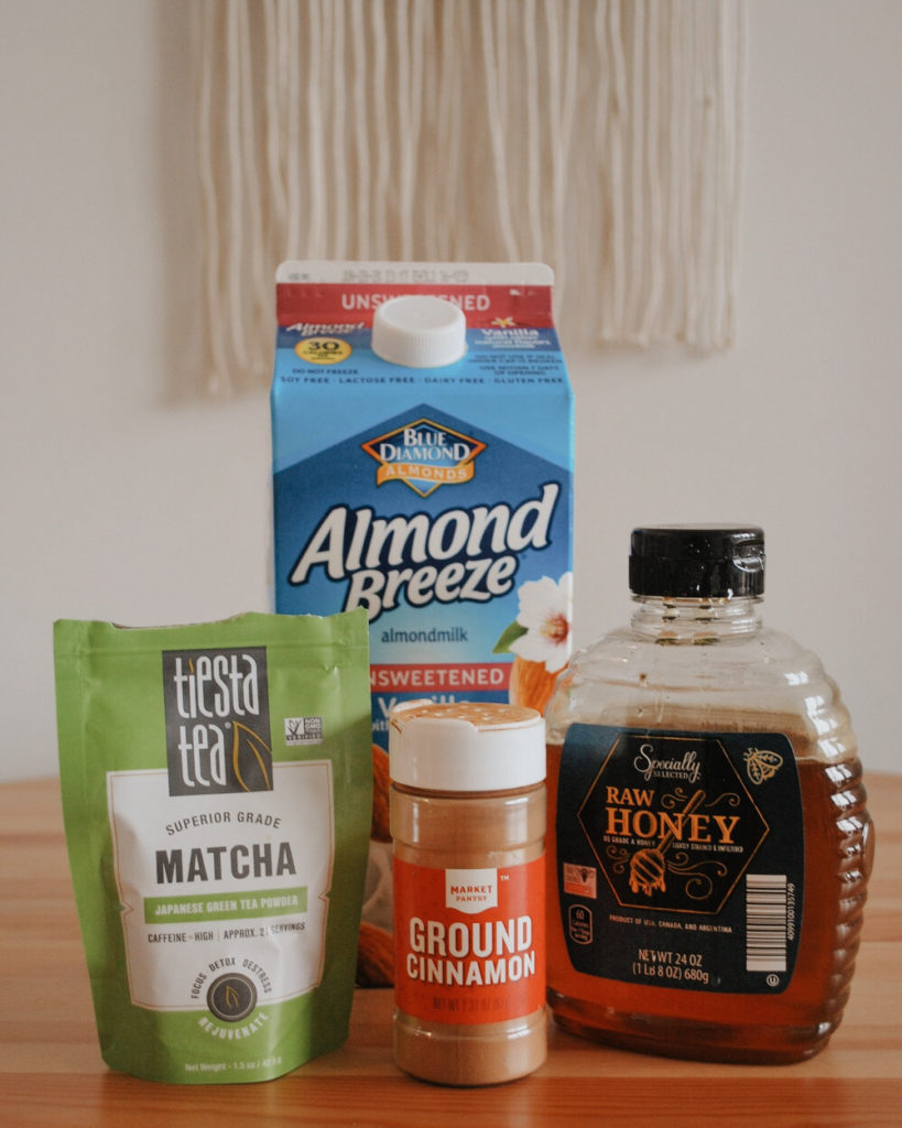 Ingredients for matcha tea