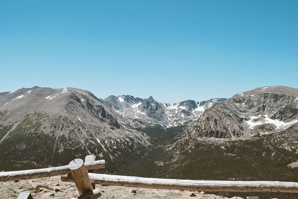 Expansive views of the Colorado rockies from Forest Canyon Overlook