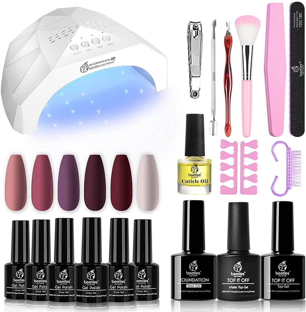 Gel nail kit with everything you need for a manicure at home