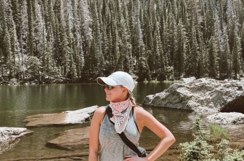 Hiking to past dream lake in rocky mountain national park