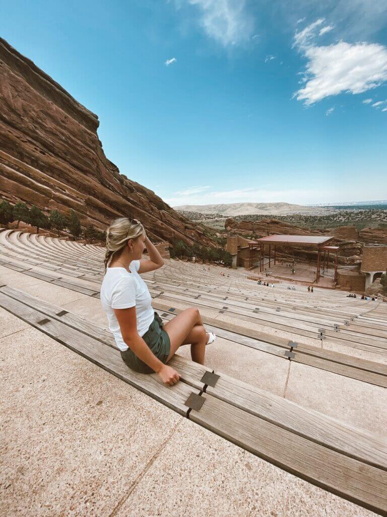 Gazing over Red Rocks Amphitheater, a must see when spending one week Colorado trip