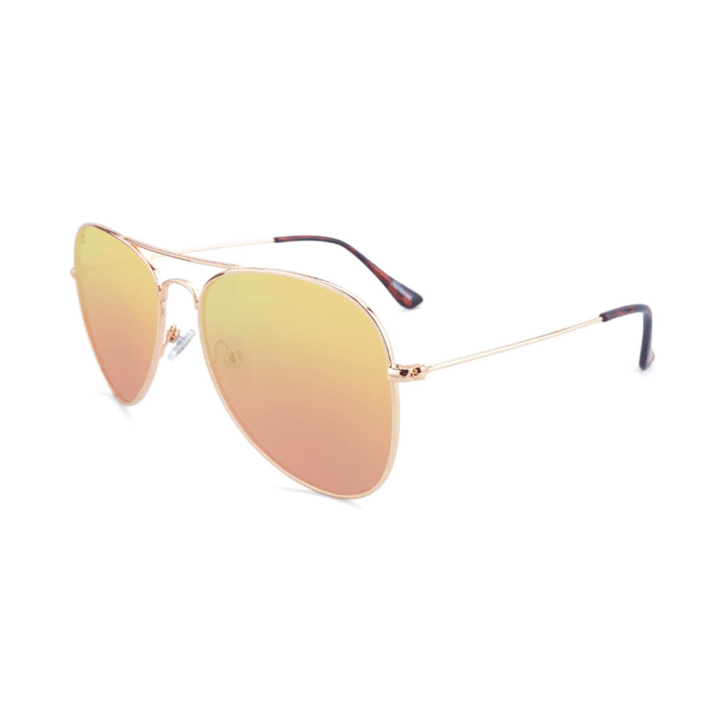 Knockaround rose gold mile high aviator sunglasses