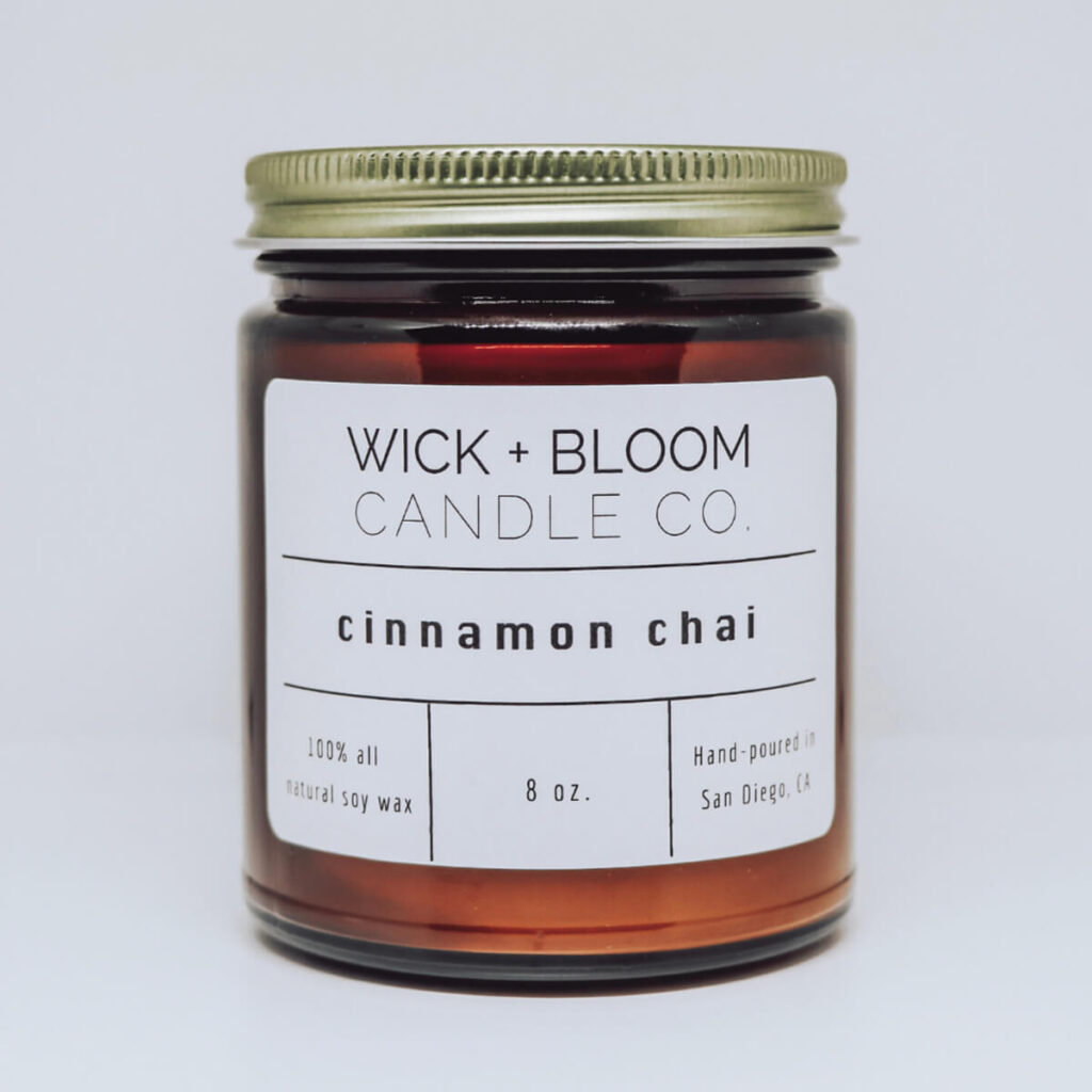 Wick and Bloom Cinnamon Chai Candle