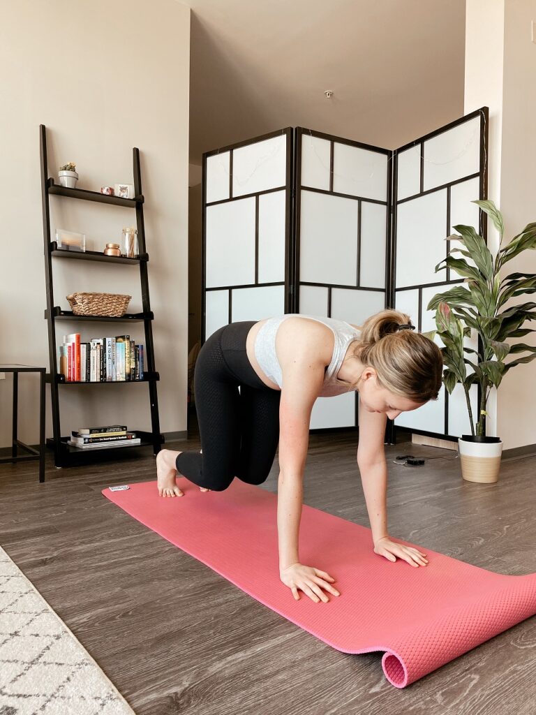 Woman doing a 30 day yoga challenge