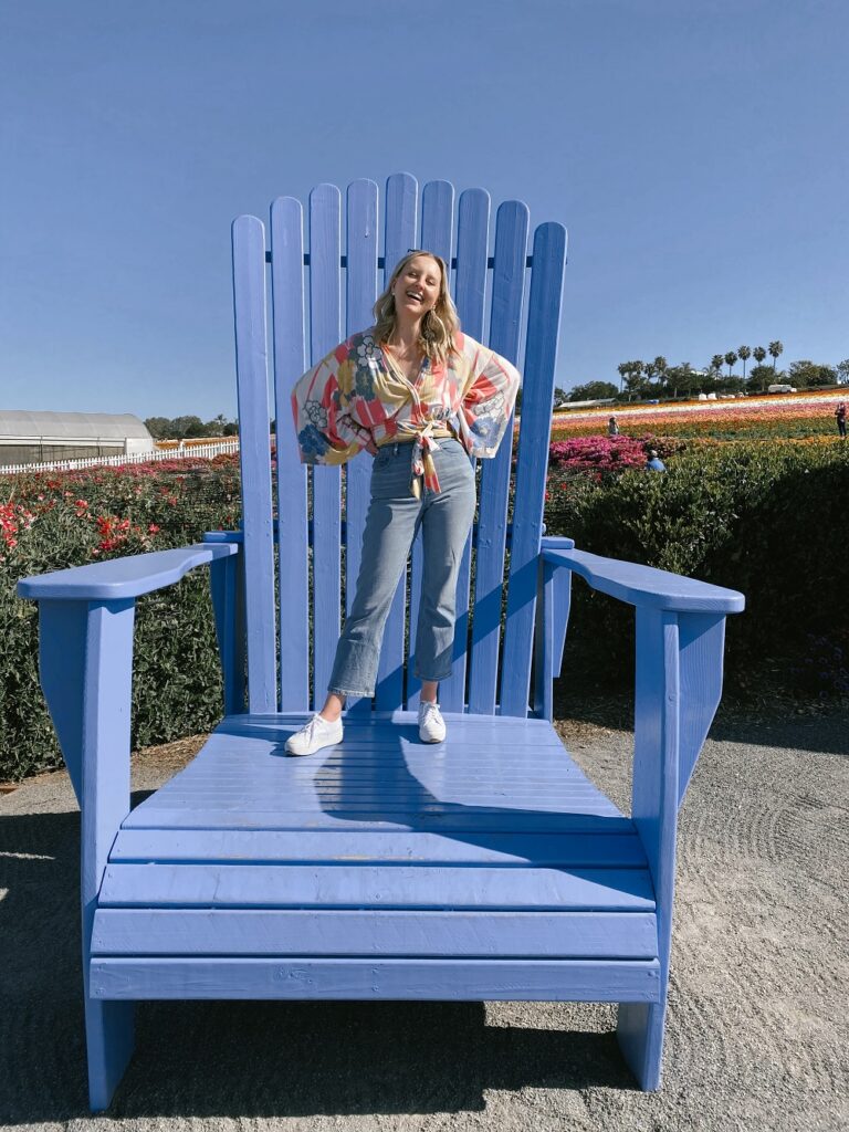 Big Blue Chair at the Carlsbad Flower Fields
